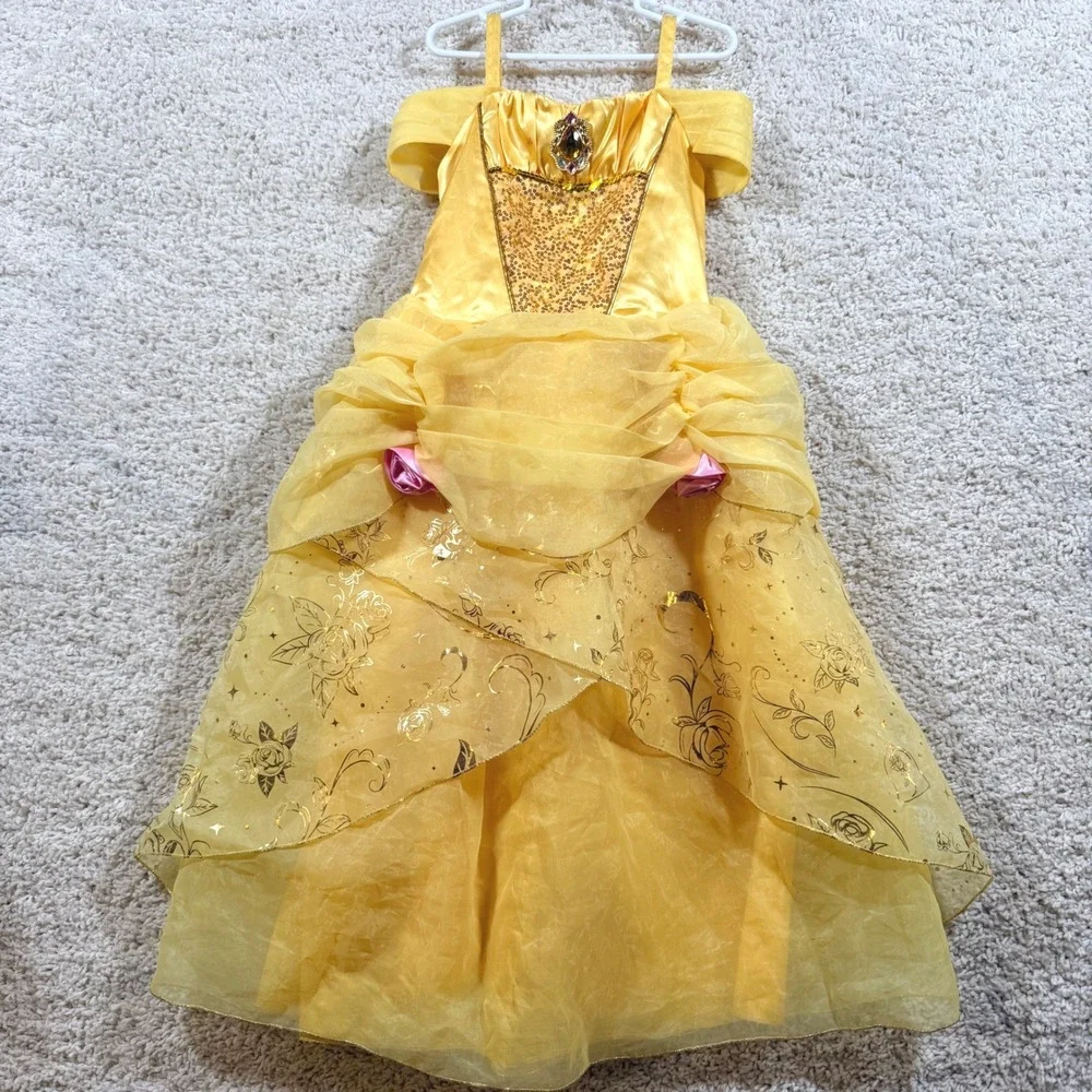 Disney Store Belle Beauty and the Beast Princess Costume Dress 7/8 Dress Up